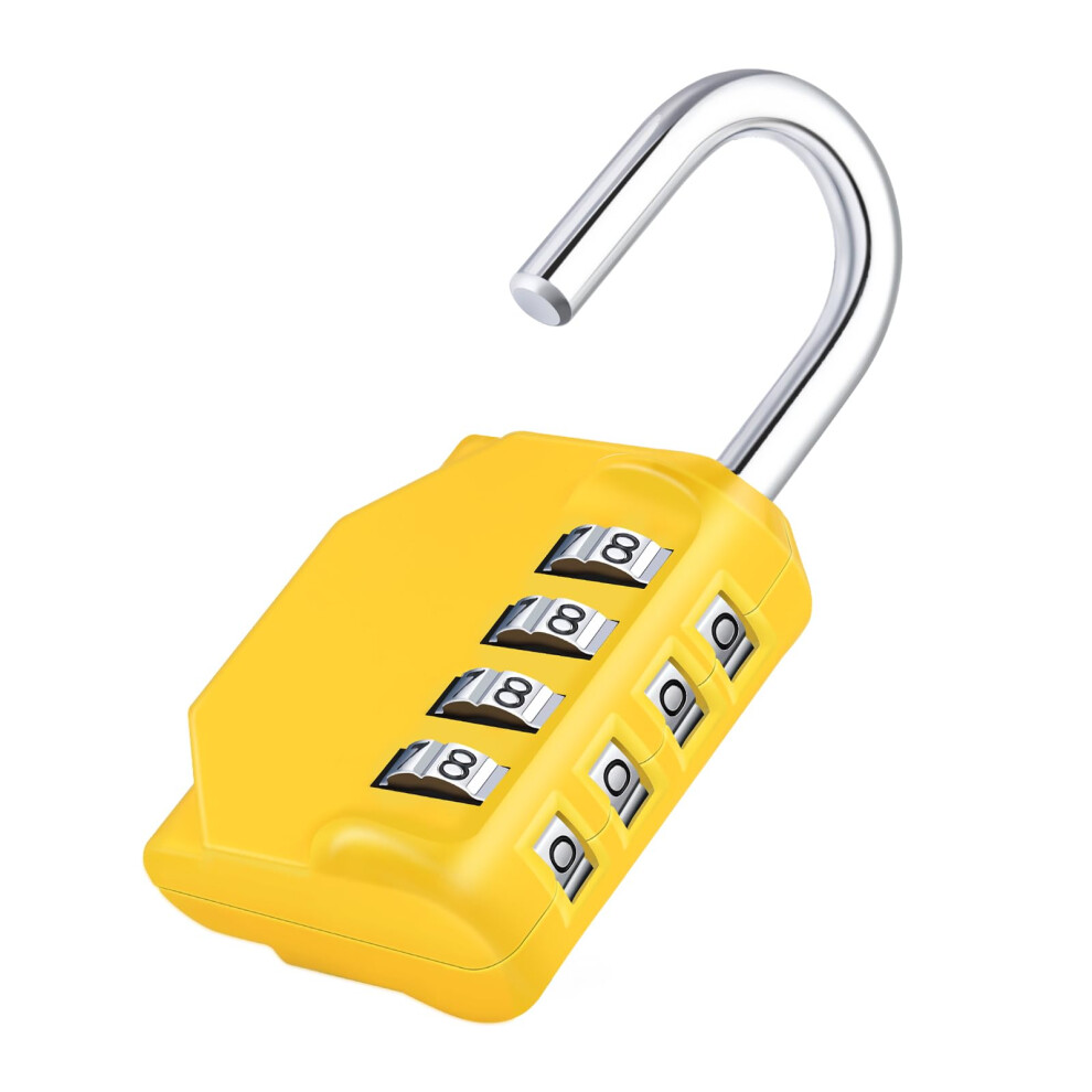 Zhege Combination Padlock, Outdoor Padlock Weatherproof For Fence Gate, Sheds, 4 Digit Padlock With Code For Gym Locker, School Locker (Yellow) 5051226586446