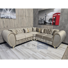 (5 Seater Corner, Green) Plush Velvet Tisuti Sofa Set 2 Seater 3 Seater 5 Seater Corner Sofa Modern Luxury Couch Settee