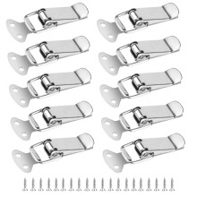 10 Pcs Spring Loaded Toggle Latch Hasps, Tension Clasp, Stainless Steel Duck Billed Buckle Latch Catch