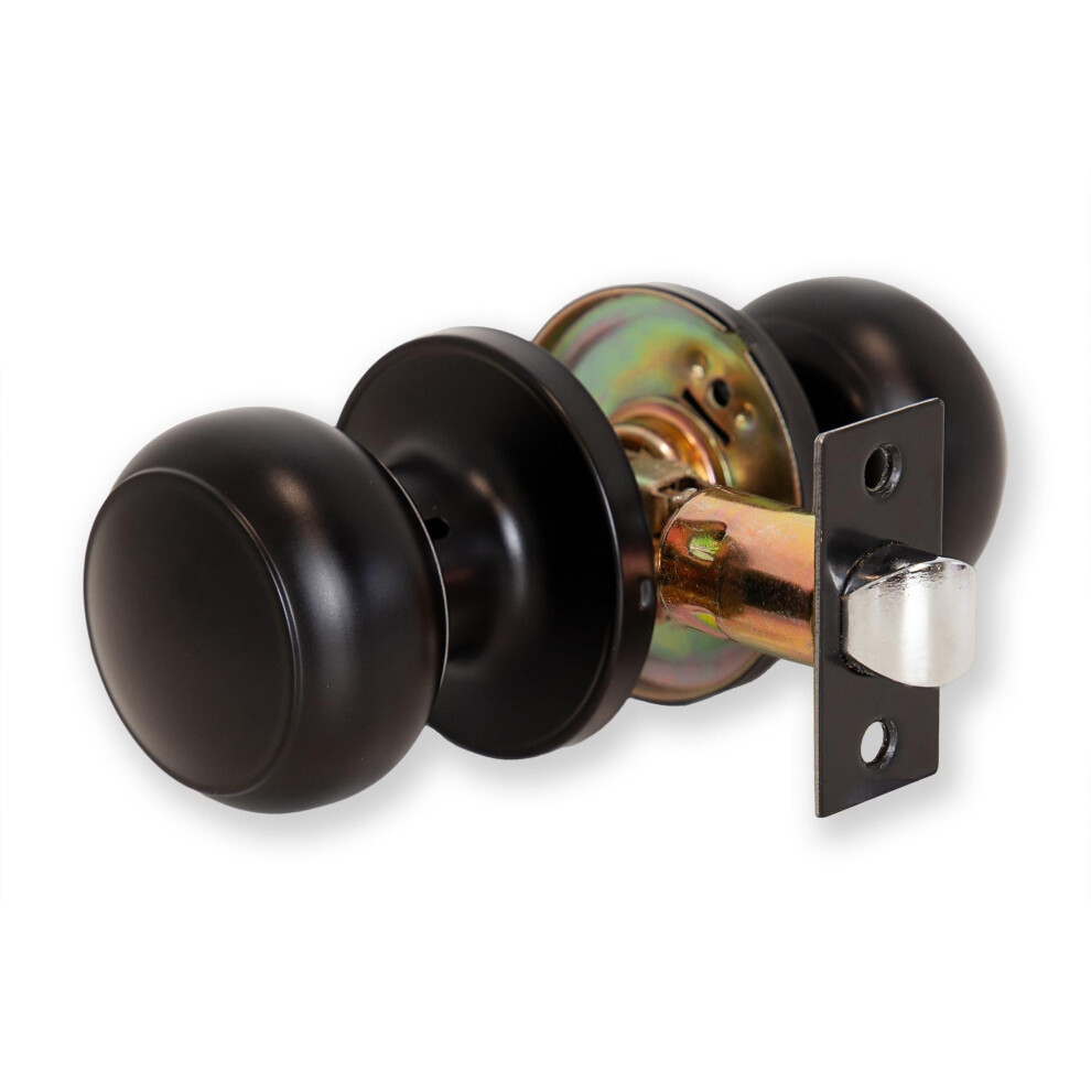 Xfort Bello Passage Knob Set Matt Black, Door Knob For Internal Wooden Doors, Complete Set With Tubular Latch. 5005461187104