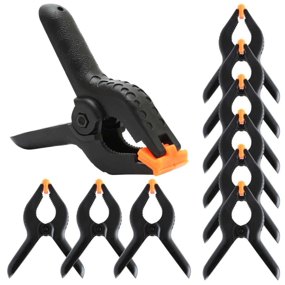 10Pcs Spring Clamps 4 Inch, Heavy Duty Plastic Spring Clips Clamps For Woodwork, Diy Projects, Photo Studio, Background Muslin Etc 5051226621574