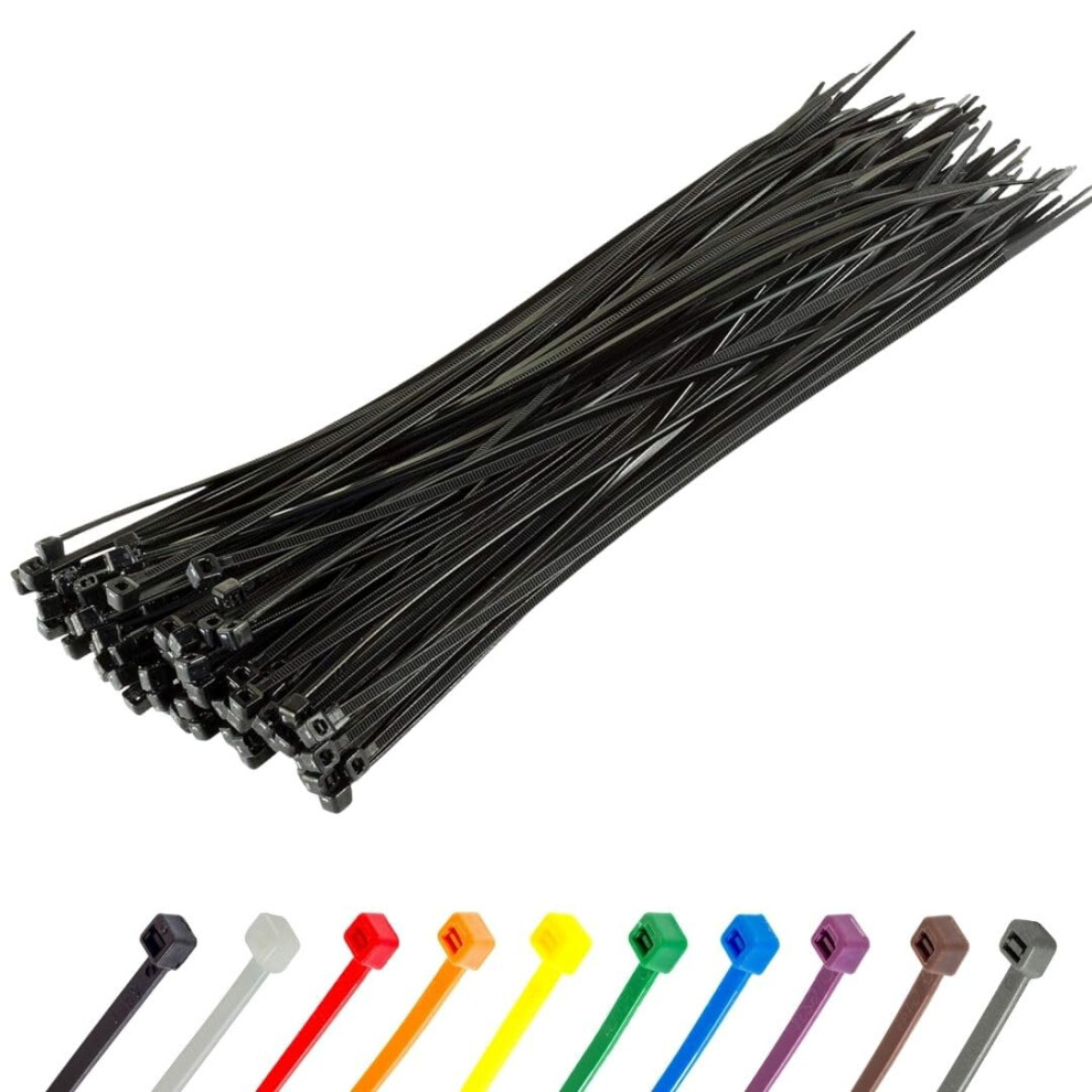 Gocableties Black Cable Ties, 200Mm X 2.5Mm, Pack Of 100, 8" Premium Nylon Zip Ties, Multi-Purpose Plastic Tie Wraps, Secure Self-Locking Mechanism 5051226641671