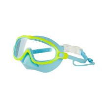 (Yellow Blue) Kids swimming goggles with nose protection Antifog sealing comfortable adjustment pink blue