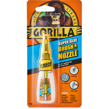 Gorilla Super Glue 2-in-1 Brush & Nozzle, 12g – All Purpose, Fast Setting, Dual Application with Anti-Clog Cap | Ideal for Metal, Ceramics