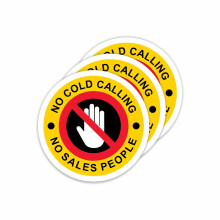 Viro Display No Cold Calling No Sales People Self-Adhesive Vinyl Signs Stickers – 80 x 80mm – 3 Pack – Weatherproof & Durable for Doors