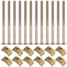 12 Pcs M6 Furniture Boltss, Furniture Connecting Bolts with Half Moon Luna Washers Nuts, Bunk Bed Bolts and Nuts Connectors