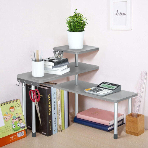 3 Tier Counter Corner Shelf Spice Racks Storage Organizer Kitchen Bathroom Table 1