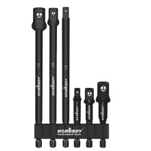 HORUSDY Impact Socket Adapter | 6-Piece | 1/4" 3/8" 1/2" Impact Driver Socket Adapter | 3-Inch and 6-Inch Long | Hex Shank | Chrome Vanadium Steel