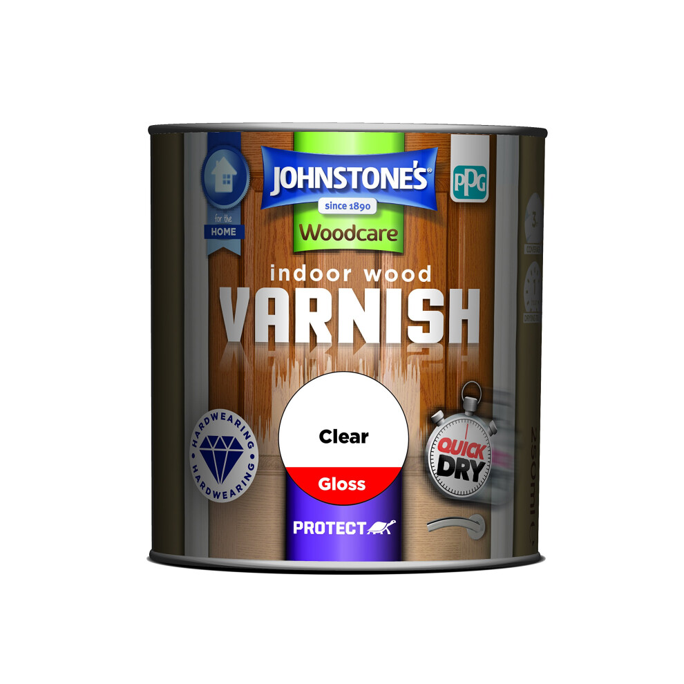 Johnstone's Woodcare Indoor Wood Varnish Gloss - Clear 250Ml