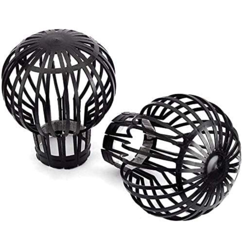 OrionMart Plastic Gutter Guards Downpipe Adjustable Black Filters - 2 Pcs Flexib