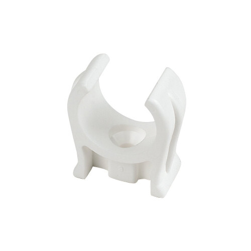 fiXte 15mm (5/8 inch) Plastic Pipe Clip White Snap in design. Single screw fixing. (10)