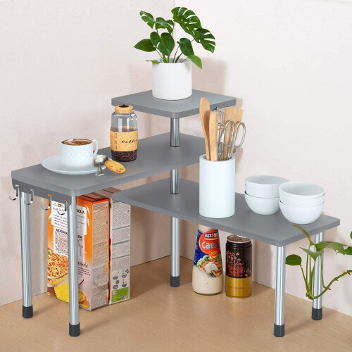 3 Tier Counter Corner Shelf Spice Racks Storage Organizer Kitchen Bathroom Table