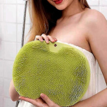 (Green) Silicone Foot Brush Scrubber Massager Shower Foot Brush Deep Cleansing Exfoliating Spa Increases Blood Circulation