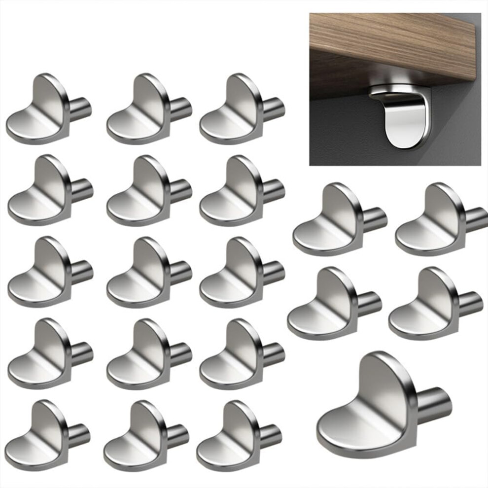 20Pcs 5Mm Shelf Support Pegs, L-Shaped Solid Alloy Shelf Pins, Cupboard Shelf Pegs, Cupboard Shelf Supports, Kitchen Shelf Pegs 5051226619465
