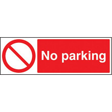 Caledonia Signs 13218G No Parking Sign, Rigid Plastic, G: 300 mm x 100 mm