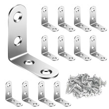 13 Pcs L Brackets for Wood, Metal Corner Brackets for Wood, 90 Degree Bracket, Stainless Steel Angle Bracketsfor Furniture Fixation