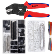 Preciva Dupont Crimping Tool AWG26-18, Ratchet Crimper Toolkit with 1550PCS Male/Female Pin Connectors 0.1-1.0mm² and 460PCS JST Terminals for 2.54mm