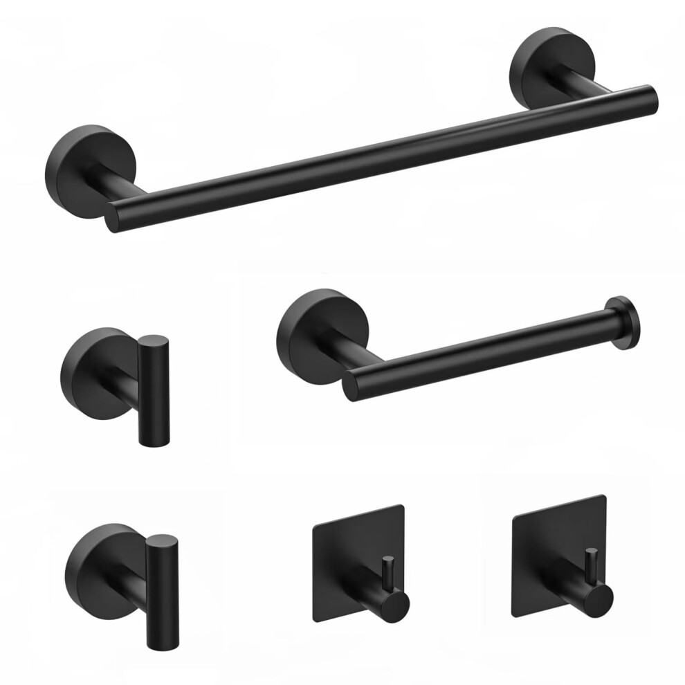 Gold Bathroom Accessories Set 6-Piece, Towel Rail Bathroom Hardware Set 40Cm Towel Rail, Toilet Paper Holder, 2 Wall Hooks 5051226619113