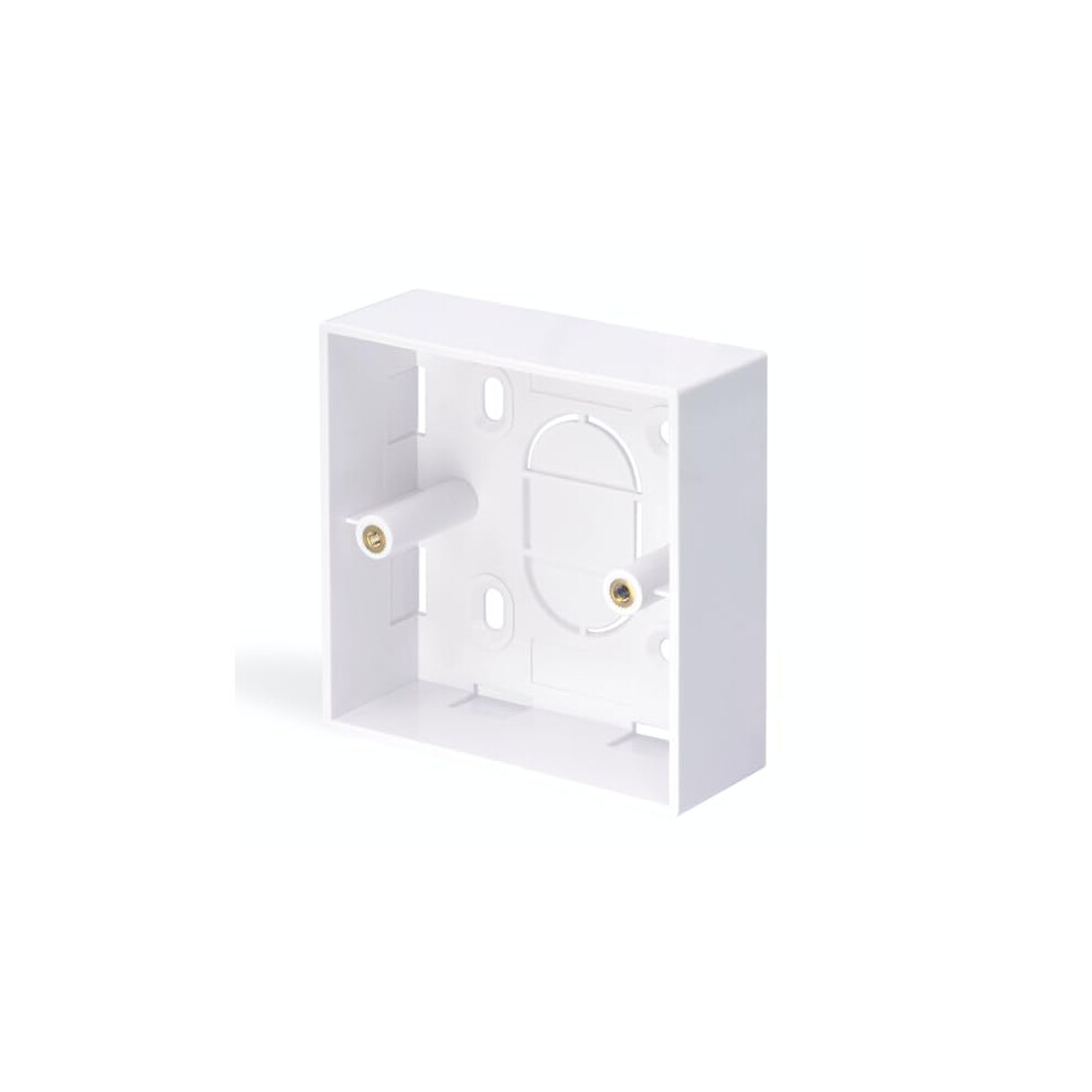 Leenue Back Box 32Mm Deep, Single Gang Ethernet Socket Wall Box, Surface Mounted For Ethernet Network Faceplate White (86Mm X 86Mm X 32Mm) 5051226613777