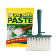 Wallpaper Paste & Brush Set Extra Strong Adhesive Quick Mix Formula for Vinyl Heavy Smooth Textured & Lined Walls Easy DIY & Professional Application