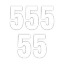 ZARB 【Pack of 5】Shinny White Wheelie Bin Number ( 5 ) Self Adhesive Water Resistant Stickers