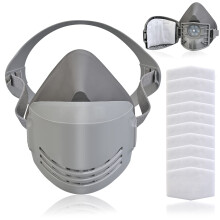 Faburo Dust Face Cover, Reusable Half Face Cover with 10 Replaceable Filter Cotton, Safety Protection Face Cover Suitable for Dust, Painting, Welding