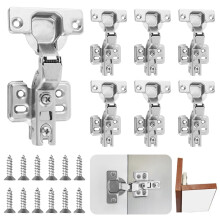 8 Pack Cabinet Hinges With Screws - Inset Mute Hydraulic Soft Close Hinges for Kitchen Cupboard, Wardrobe Door, Cabinet Doors, Bedroom Furniture