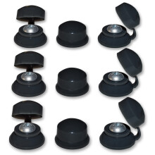 50, Corrugated Roofing Plastic Screw Cover Strap Caps - Black