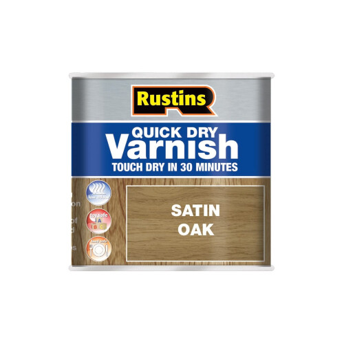 Rustins RUSTINS VSOA500 Quick Dry Varnish, Satin Oak, 500ml