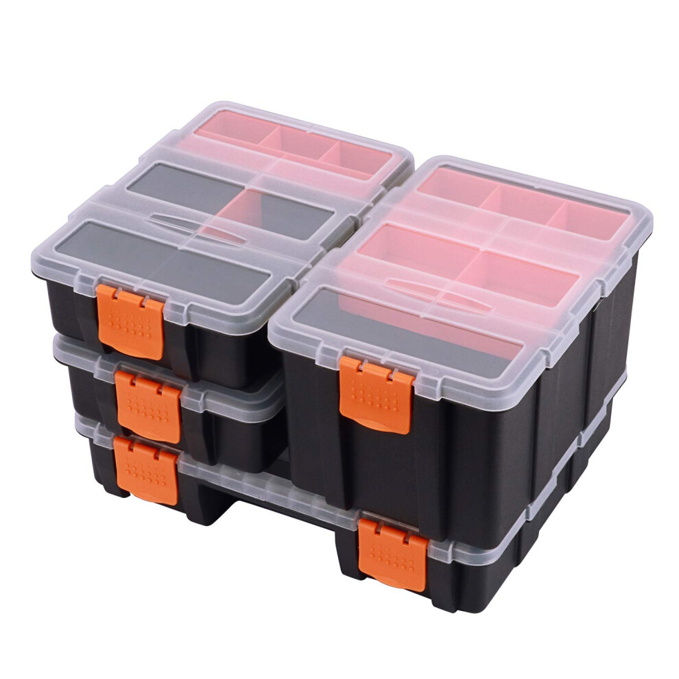 Casoman Hardware & Parts Organizers, 4 Piece Set Toolbox, Compartment Small Parts Organizer, Versatile And Durable Storage Tool Box 5051226603440