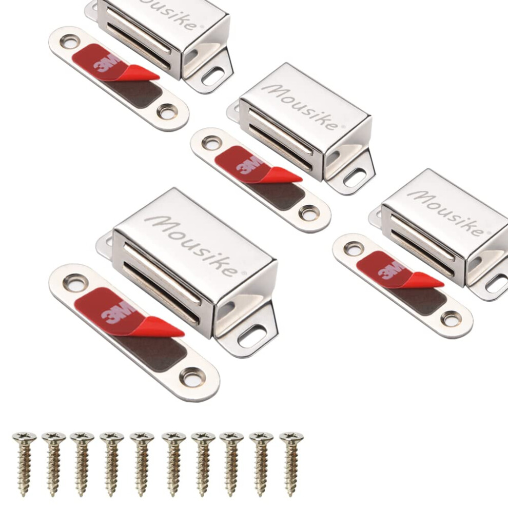 Mousike Cabinet Magnets 15Kg Stainless Steel Magnetic Door Catch Magnetic For Kitchen Cupboard Wardrobe Closet Cabinet Door Drawer Latch 5007871873127