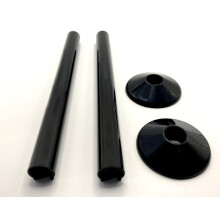 Greened House Black Radiator Pipe Covers SnapFit 2 Pack 200mm Long 15mm Pipe Central Heating Clip On Covers Snappit (Black)