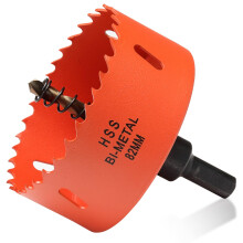 82mm Hole Saw Drill Bit for Wood and Metal, Bi-Metal Circular Hole Cutter with 11mm Hexagon Shank Arbour, for cutting Cast Iron, Aluminium, Plywood
