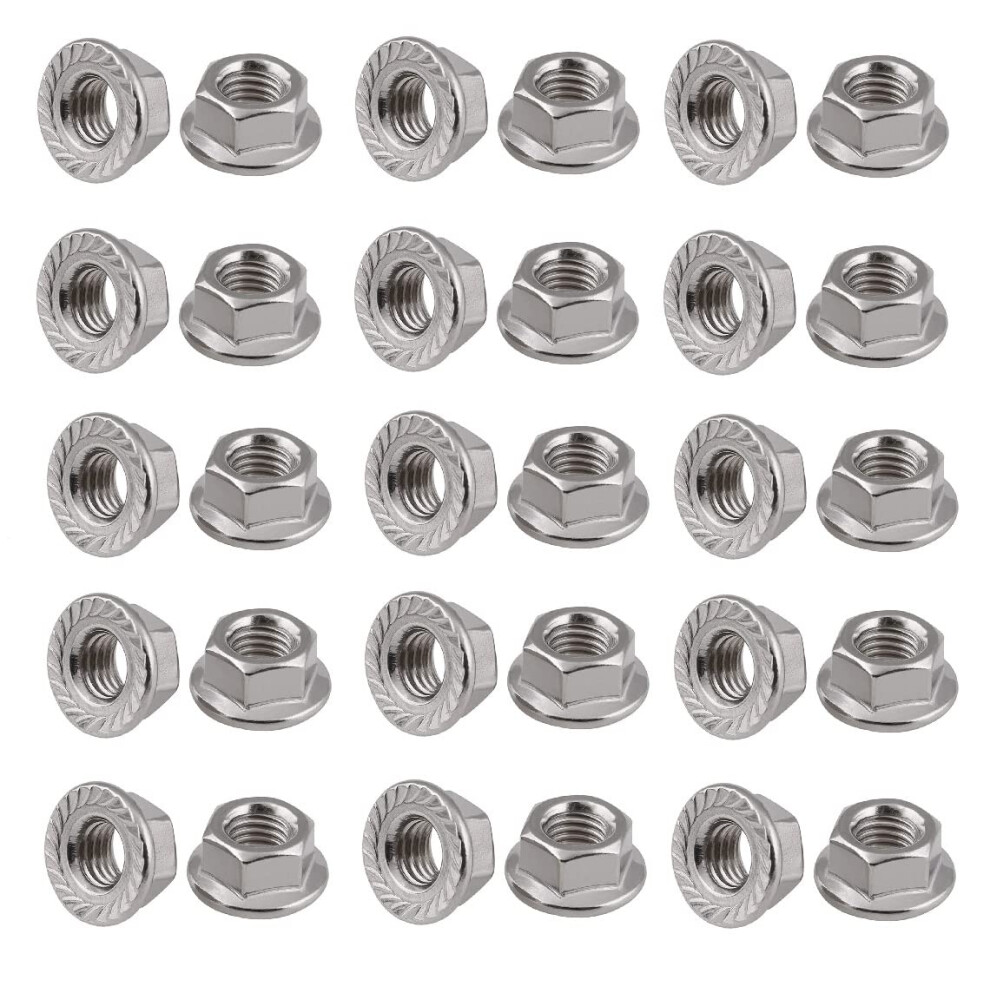 Terf M6 Serrated Flange Hex Nut M6 (6Mm) Hexagonal Serrated Flanged Steel Nuts - Pack Of 50 5002418700997