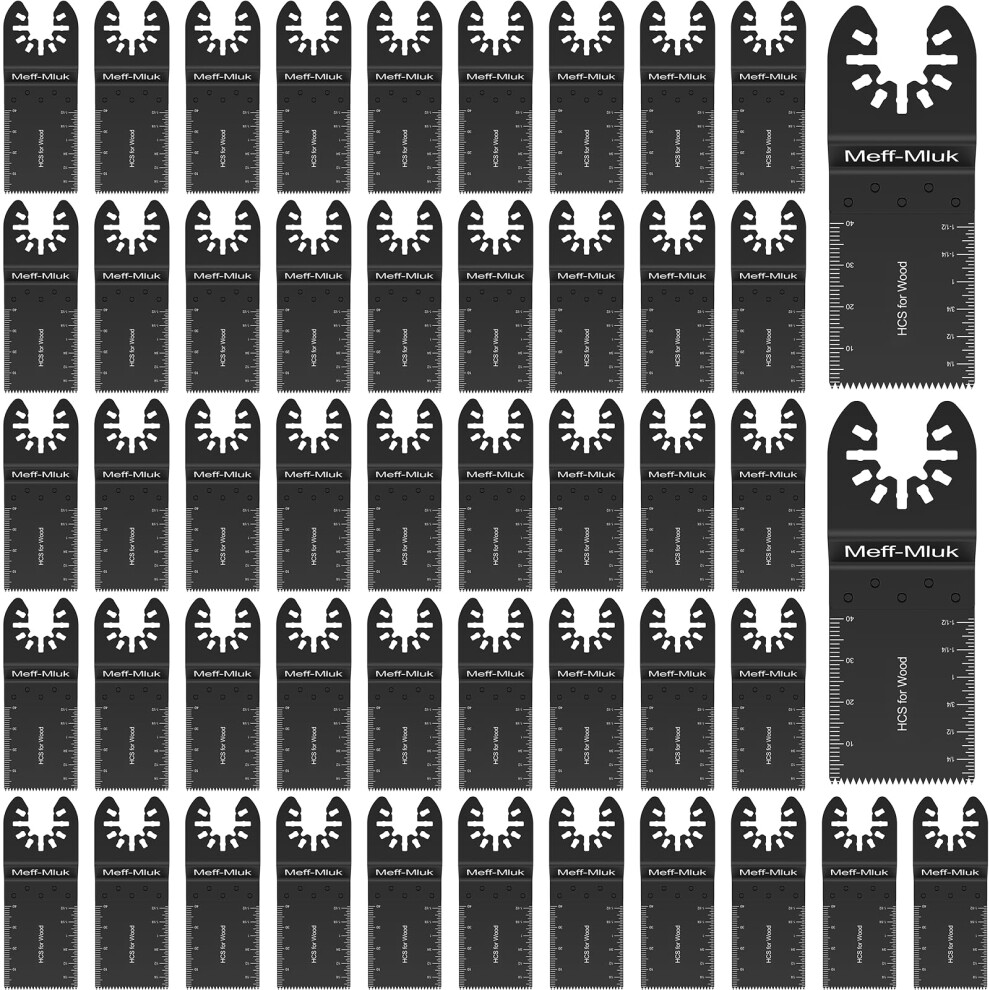 Meff-Mluk 50Pcs Oscillating Tool Blades Professional Universal Oscillating Saw Blades Wood Multitool Blades Compatible With Dewalt, Milwaukee, Makita 5051226589324
