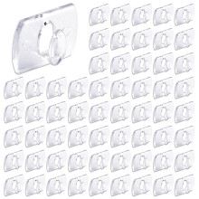 60PCS Indoor Mini Light Clips with 72 Adhesive Strips, Removable Small Decorating Clear Clips Damage Free Christmas Light Clips Hanging Clips Self