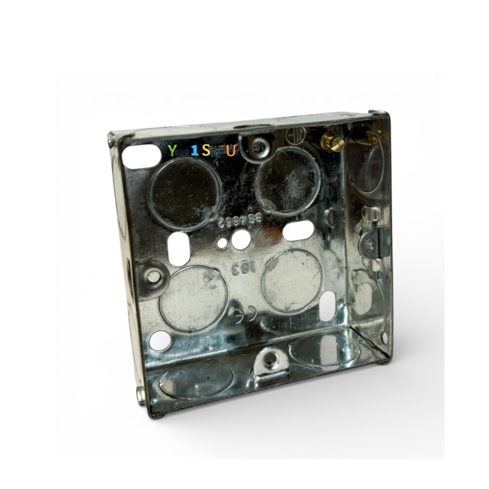 1 Gang Metal Back Box 25Mm, Single Pattress Box 25Mm, Back Box Single Mounting For Electrical Switches & Sockets 5051226622120