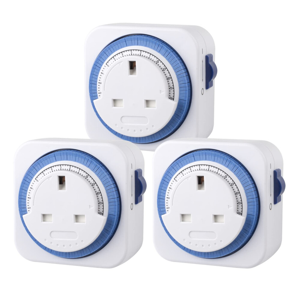 Hbn Mechanical Timer Plug Socket, 24 Hour Programmable Energy Saving Compact Uk Plug-In Indoor Timer Socket For Lights, Lamp And Home Appliances (13A 9371767710244
