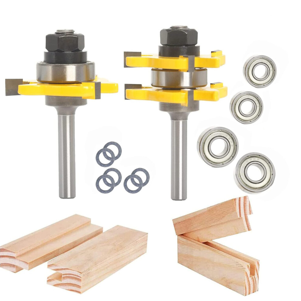 Sinoprotools 2Pcs Tongue And Groove Router Bit Set, 1/4" Shank Tongue And Groove Router Bits 5051226614088