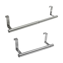Over Door Towel Rail, 2 Pcs Hand Towel Holder Extendable Kitchen Towel Rail Bathroom Over Radiator Stainless Steel Towel Rack for Cupboard Drawer