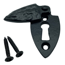 Black Antique Keyhole Cover Escutcheon with Screws