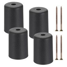 SUMNACON 4 Pcs Plastic 8cm Funiture Legs Round Tapered Couch Legs, Black Sofa Feet Replacement Table Feet Cabinet Supporting Feet with Screw-in Screw