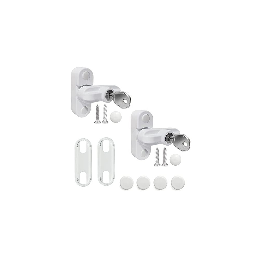 Window Sash Jammer Locks Set 2 Pcs Window Locks And Door Jammer Upvc Sash Jammer For Home Security Upvc Windows And Doors White Zinc Cast Alloy 5051226574627