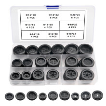 YIXISI 42 PCS 9 Sizes Rubber Grommets Kit, Conductor Gasket Ring Grommets, Black Rubber Hole Plugs Electrical Wire Gaskets, for Protecting Wires