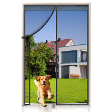 Fiberglass Magnetic Screen Door, Anti Mosquito Mesh Fly Curtain with Full Frame Hook&Loop Easy to Install Fiberglass Mesh Curtain Anti Mosquito