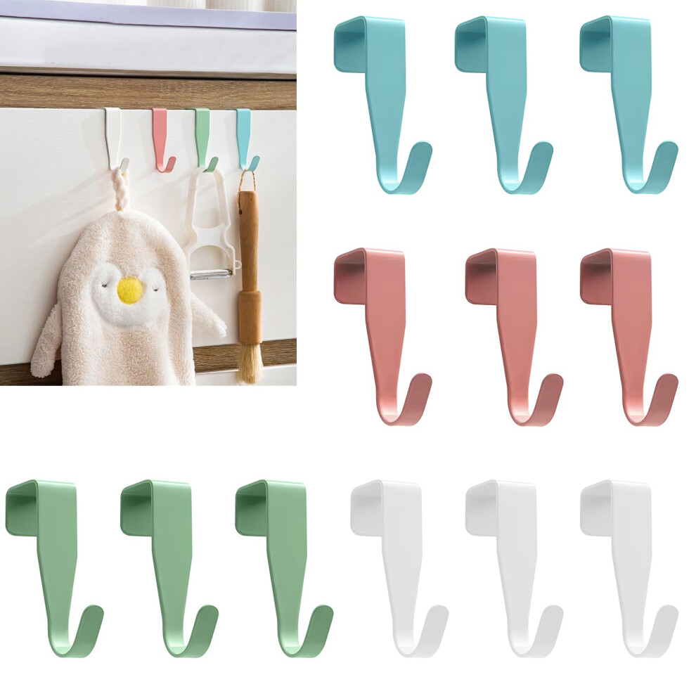 Gotrust 12Pcs Over The Door Hooks Color, Small Over Cupboards Hook For Hanging, Over Kitchen Cabinet Single Hooks For Bedroom, Bathroom, Wardrobe 5051226574306