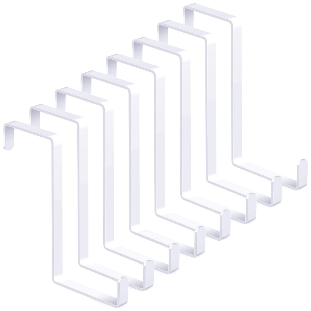 8 Pack Over Door Hooks, Metal Over The Door Hook Z-Shaped Wreath Hanger Hangers White Coat Towel Hooks Fit 4Cm And 5Cm Door Widths (Hold Up 15Kg) 5051226604003