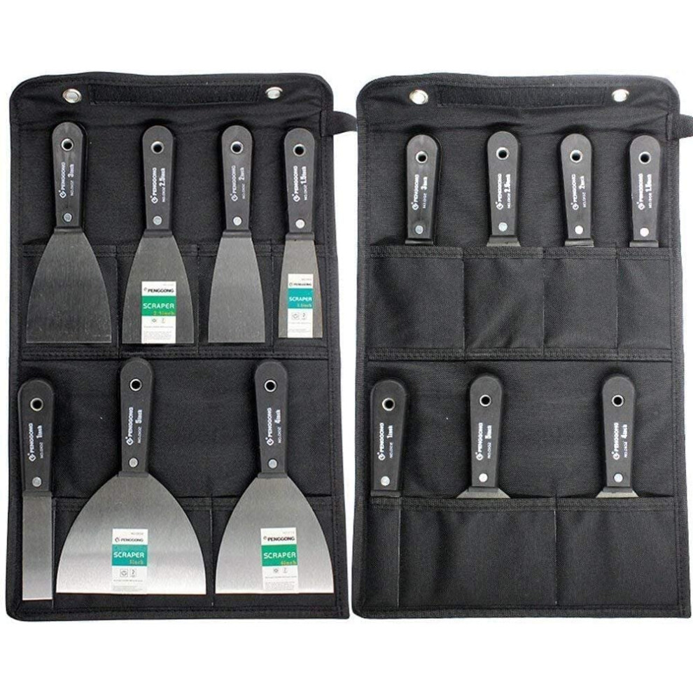 7 Piece Stainless Steel Wallpaper Scraper And Paint Tool Set With Filling Knives, Spackle Drywall Joint Filler, Putty Knife For Plastering Walls 5051226638206