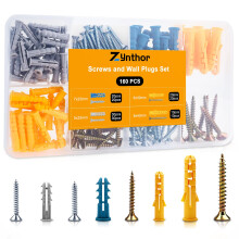Zynthor 160Pcs Screws and Wall Plugs Set, Wall Plugs and Screws, Raw Plug Assorted and Plasterboard Screw