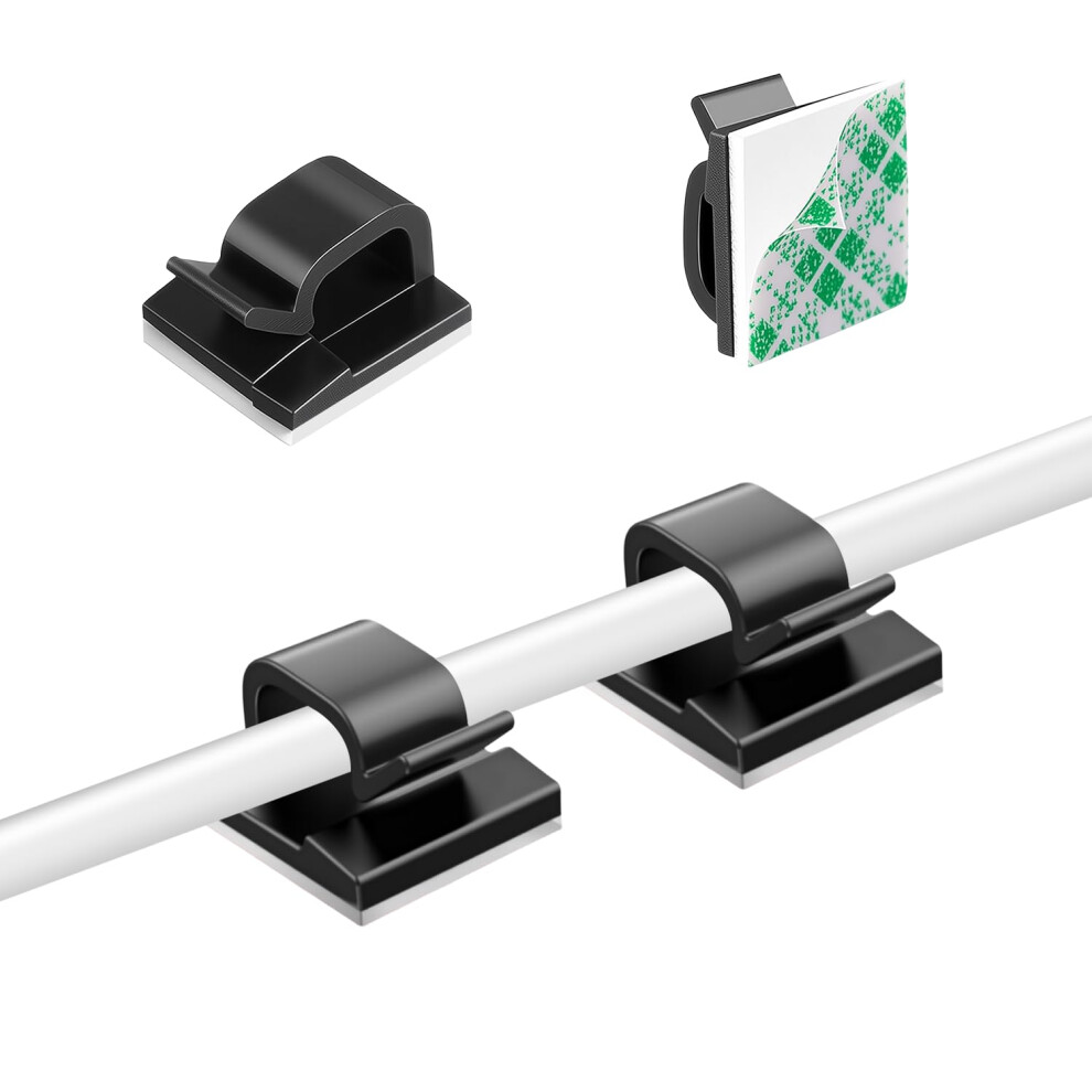 Cable Clips, 100Pcs Cable Tidy, Self Adhesive Cable Holder, Cable Management, Cord Organiser Clips Light Wire For Wall, Desk, Home, Office And Hangin 3036776970725